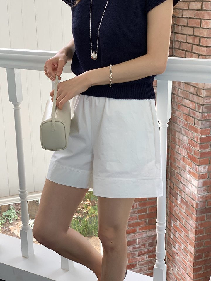 코튼 밴딩 투웨이 숏팬츠